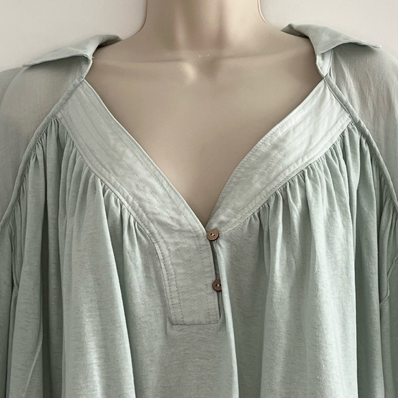 Free People Sunray Babydoll Top Oversized Mint Green Size XS Boho Beachy - Picture 4 of 16